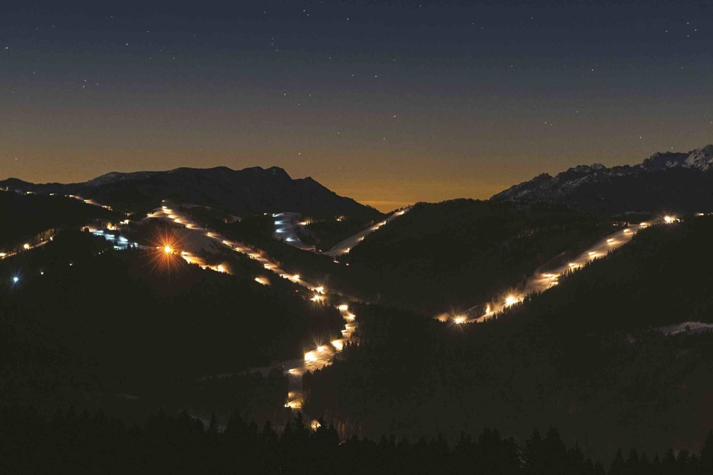 alpe cimbra skiarea notte