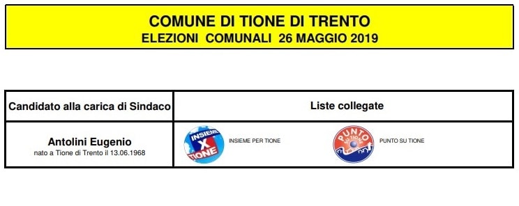 Elezioni Comunali - Tione