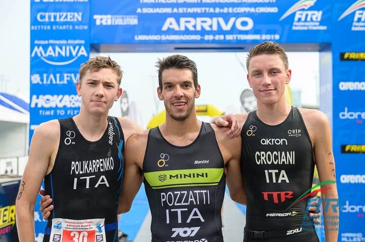 Podio Assoluti Triathlon Elite Uomini - credit Ballabio FITRI