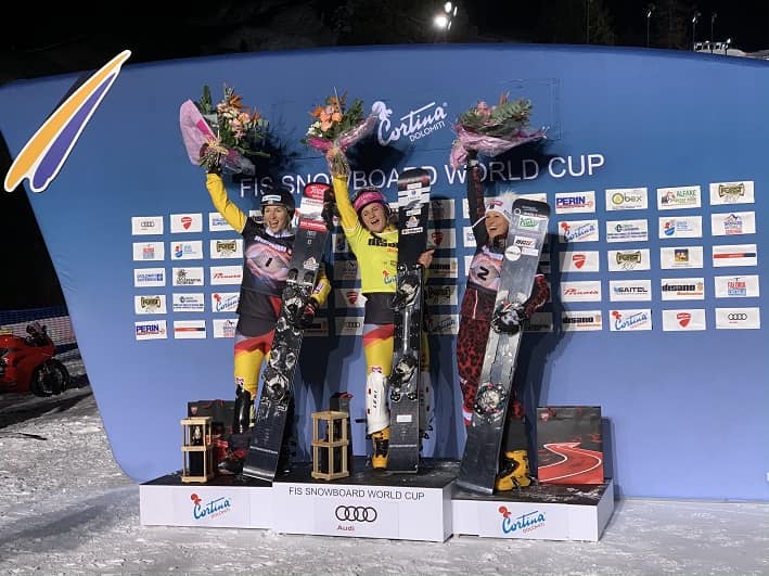 Podio femminile Cortina - Snowboard - World Cup 2019