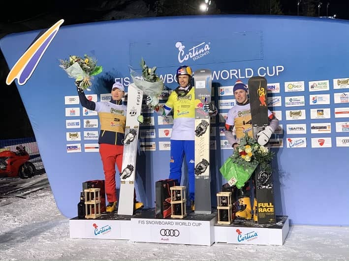 Podio maschile Cortina Snowboard - World Cup 2019