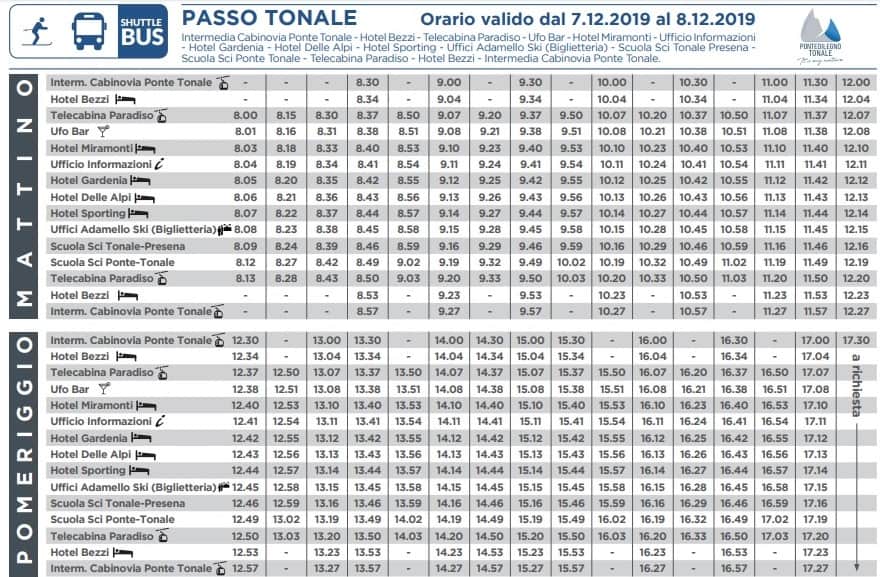 Shuttle bus - Tonale