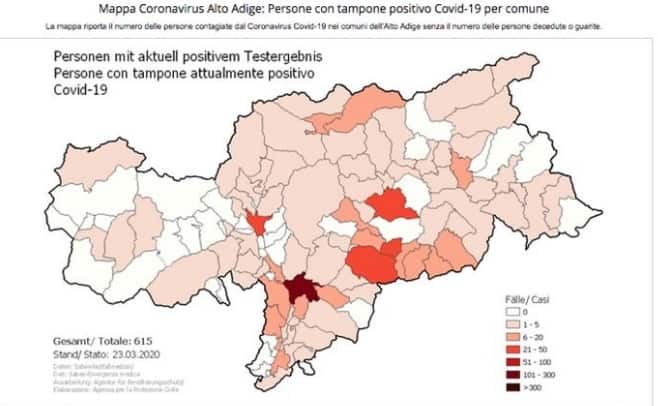 Mappa Covid 19 - Bolzano