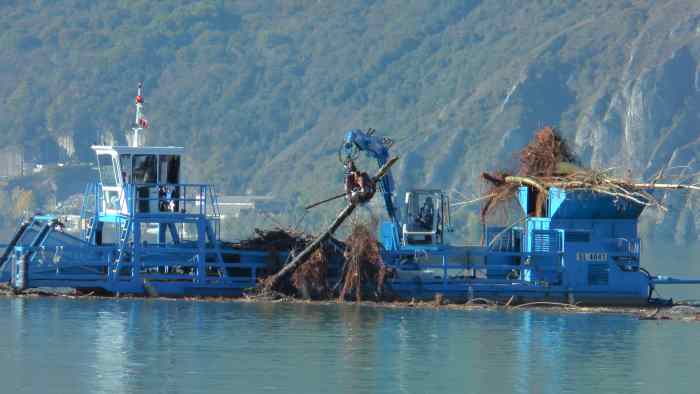 SEBINO - Recuperate 2mila tonnellate di legname dal lago d'Iseo