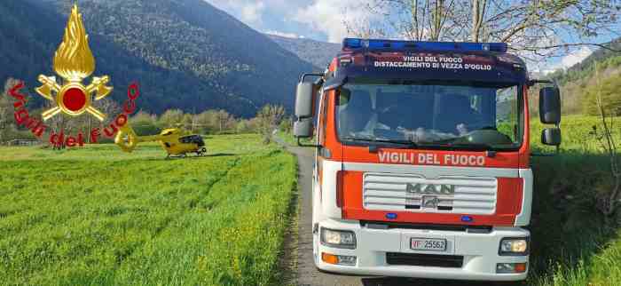 VALLE CAMONICA - Incudine, soccorso 62enne ferito dal lavoro con la motosega