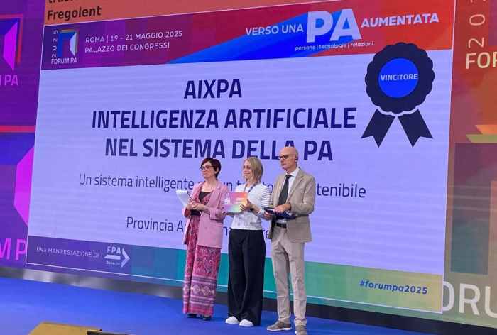 ATTUALITÀ - Intelligenza artificiale, la Provincia di Trento premiata al ForumPA