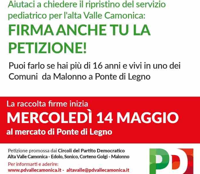 PONTE DI LEGNO - Ripristino Pediatra: petizione del Pd Alta Valle Camonica