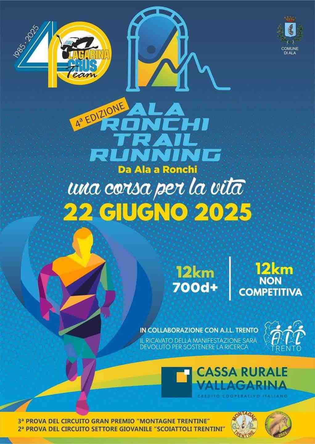 EVENTO - Ala Ronchi Trail, in gara anche per la solidarietà