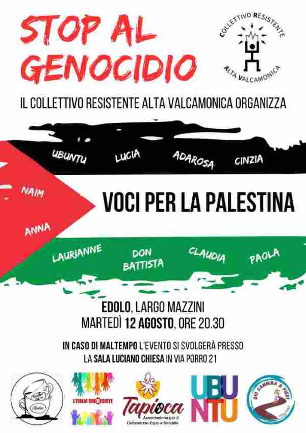 VALLE CAMONICA - Presidio di solidarietà al popolo palestinese a Edolo