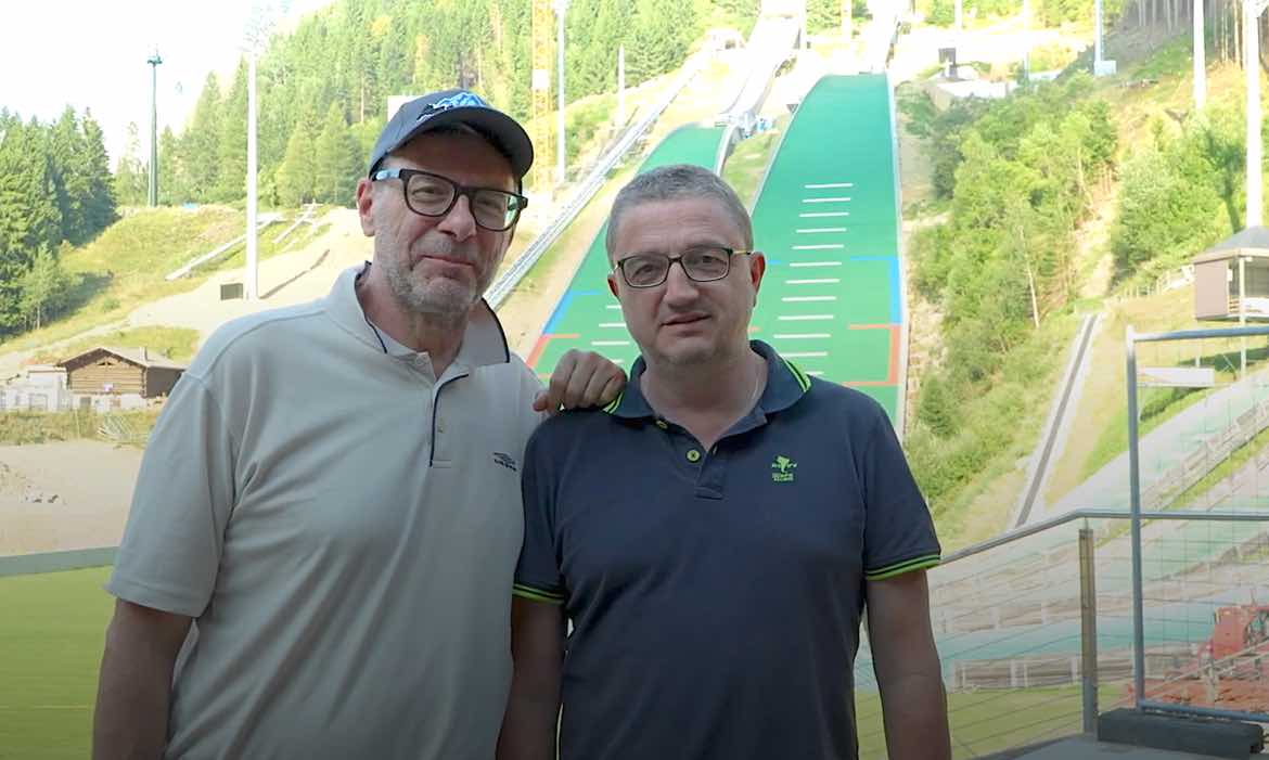 VAL DI FIEMME - Il ministro Giorgetti ai trampolini di Predazzo