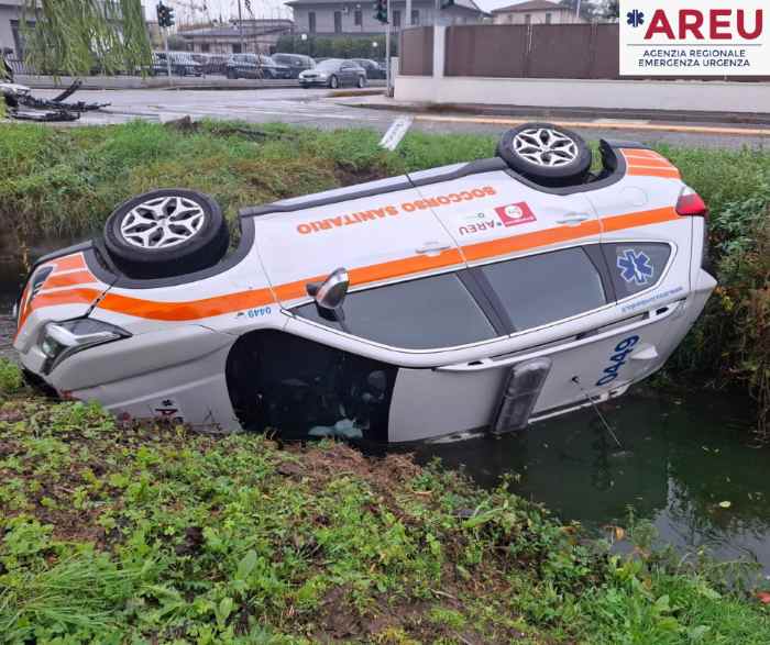 CRONACA - Scontro tra automedica e una vettura a Orzinuovi, un ferito