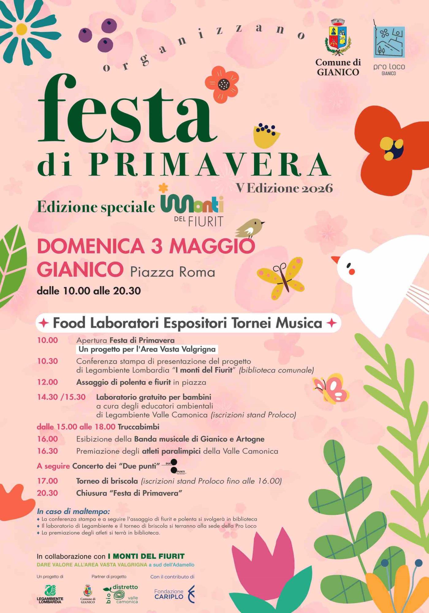 EVENTO - Gianico, Festa di Primavera e presentazione progetto Monti del Fiurìt
