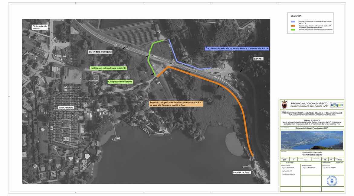 ATTUALITÀ - Ciclopedonali sul lago di Caldonazzo, affidata la progettazione dei nuovi percorsi