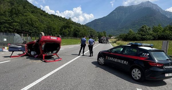 VALLE CAMONICA - Incidente stradale sulla statale 42 tra Sonico e Malonno