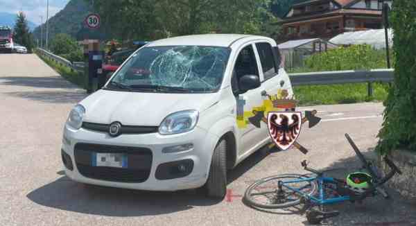 TRENTINO - Scontro tra bici e auto a Roncegno, ferito ciclista 61enne