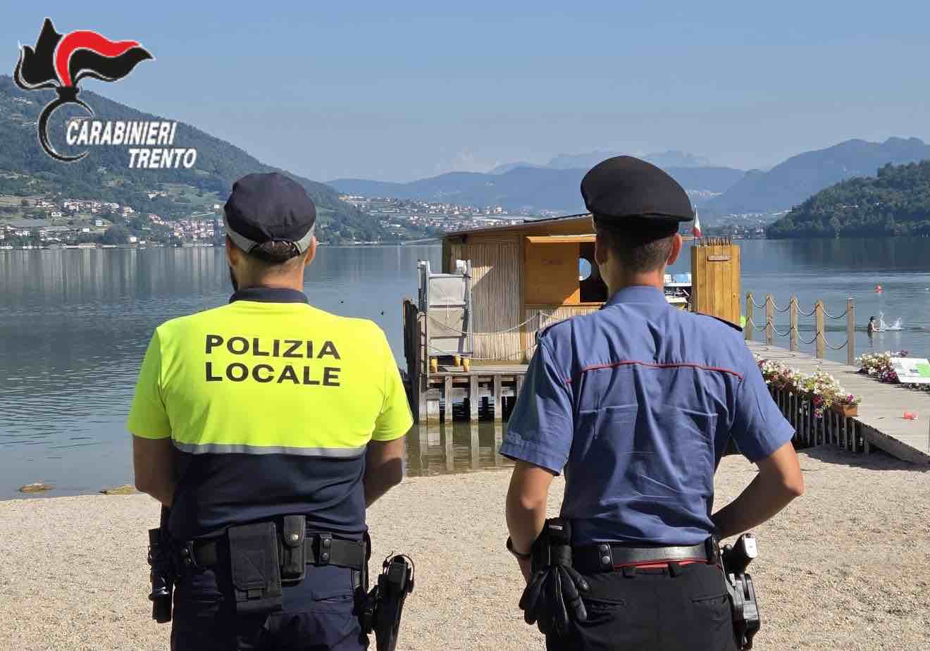 TRENTINO - Controlli sulle spiagge dei laghi in Alta Valsugana, denunce e sanzioni