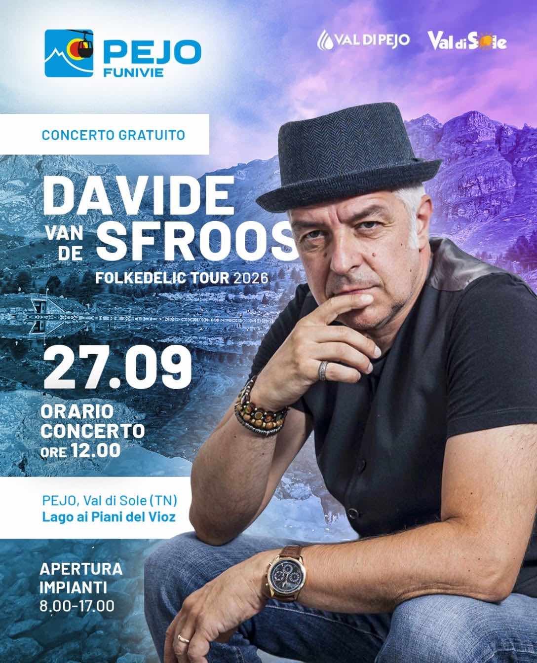 EVENTO - Davide Van de Sfroos in concerto a Peio