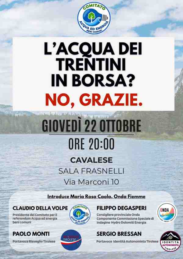 SPORT - Assemblea su Dolomiti energia, borsa e acqua pubblica
